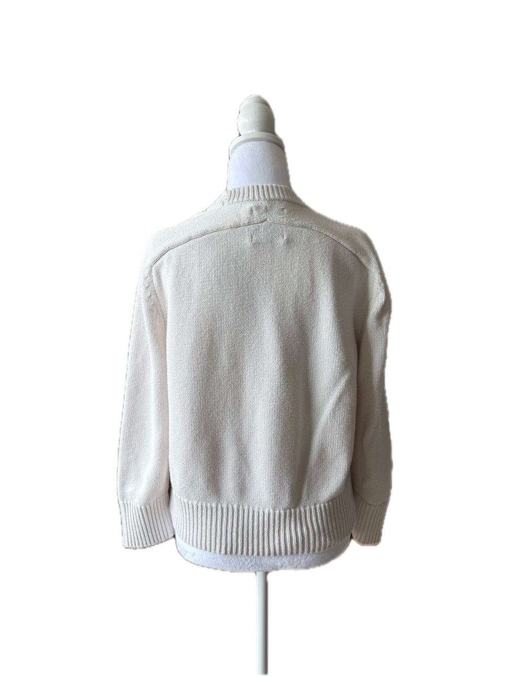 Abercrombie & Fitch Ivory Crewneck Sweater with Blue Dice Motif - Picture 3 of 9